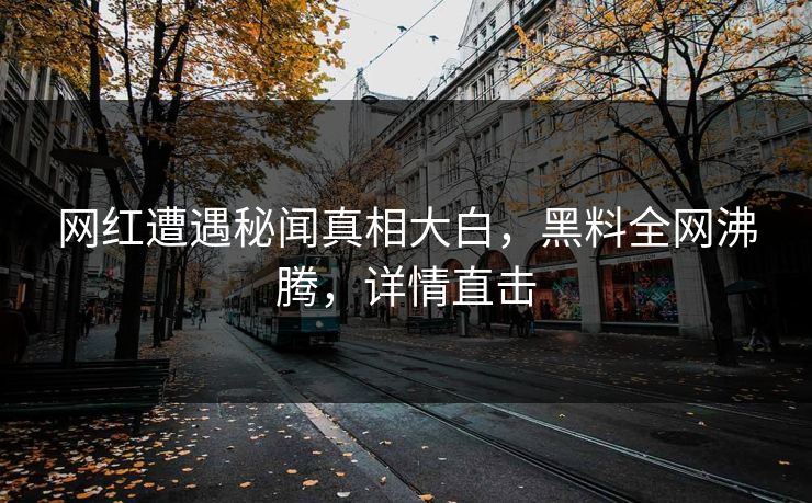 网红遭遇秘闻真相大白，黑料全网沸腾，详情直击
